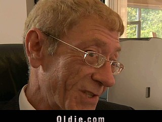 The most amazing way to acquire oldyoung fucking intercourse from your cleaning lady is to fire her. Then, that babe will do whatsoever necessary to please u. For this grandpa boss the pleasing comes when that babe goes down to give to his old schlong a precious oral-job