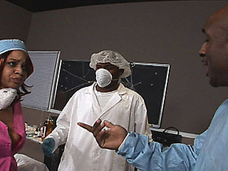 Sierra and Kim are in the surgery room, below the knife for bigger asses! When the surgery went down, so did the nurses on a large overweight darksome cock! Their large luscious darksome butts did all the operating and with titties like those, the procedure was a definite success! Code 40, those horny nurses need weenie, STAT! ...