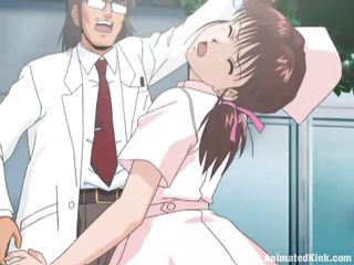 Being new at the hospital the cute chick doesn't knows how things work there. When the doctor asks her to suck his big dick this babe is repulsed by the thought of doing such a thing. Well know, a slap on the face makes her a bit more submissive and this babe learns to obey.
