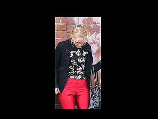 Sexy pants and red pants public wetting