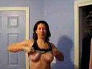 Aged housewife strips off her undies on webcam, still got good milk shakes and fingers her well pounded cunt.