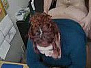 Corpulent redhead slut gets slammed on a chair in the office. She doesn't suspects that she is being filmed and that thought doesn't even cross her mind while this guy is fucking her.