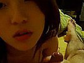 This lustful Korean pair gets it on like crazy. They know how to make a quality homemade sex video. He films her hairy pussy get stuffed from a close angle.